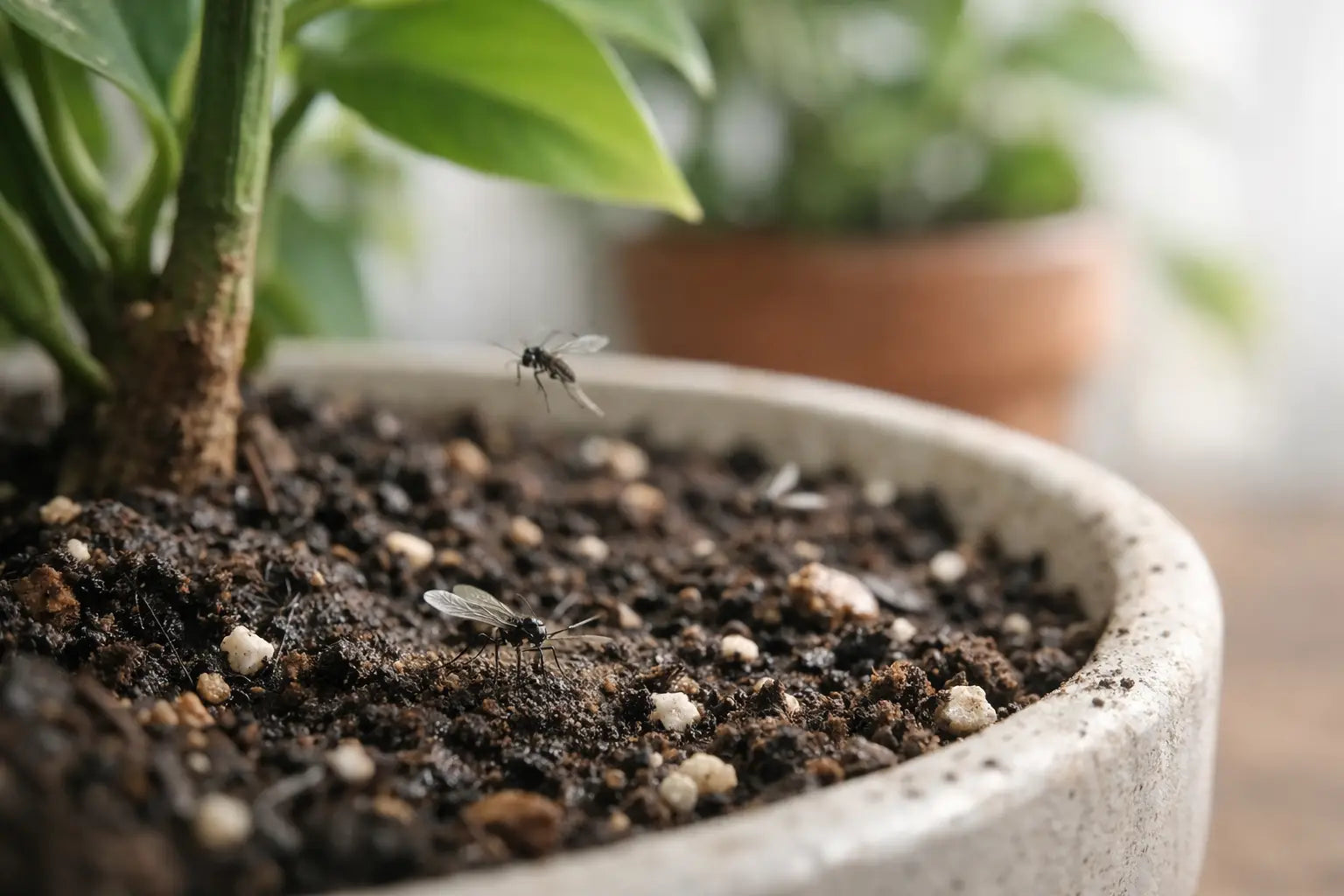Why Do Fungus Gnats Appear in Houseplant Soil?