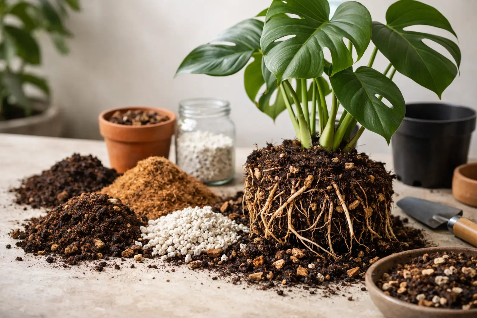 A Monstera Soil Mix Example for Healthy Roots