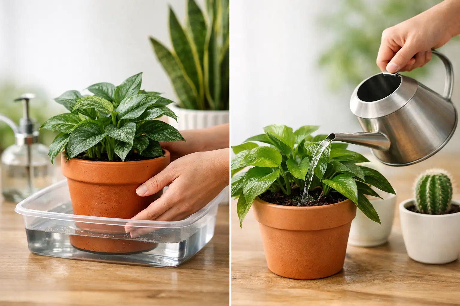 Bottom Watering Versus Top Watering for Houseplants
